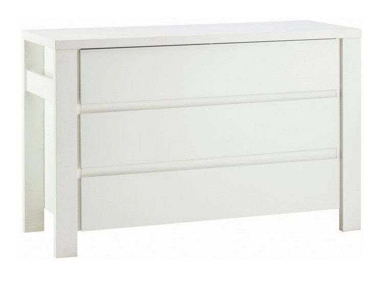 Commode avec plan à langer 3 tiroirs laqué blanc Milano White 139 cm - Photo n°2