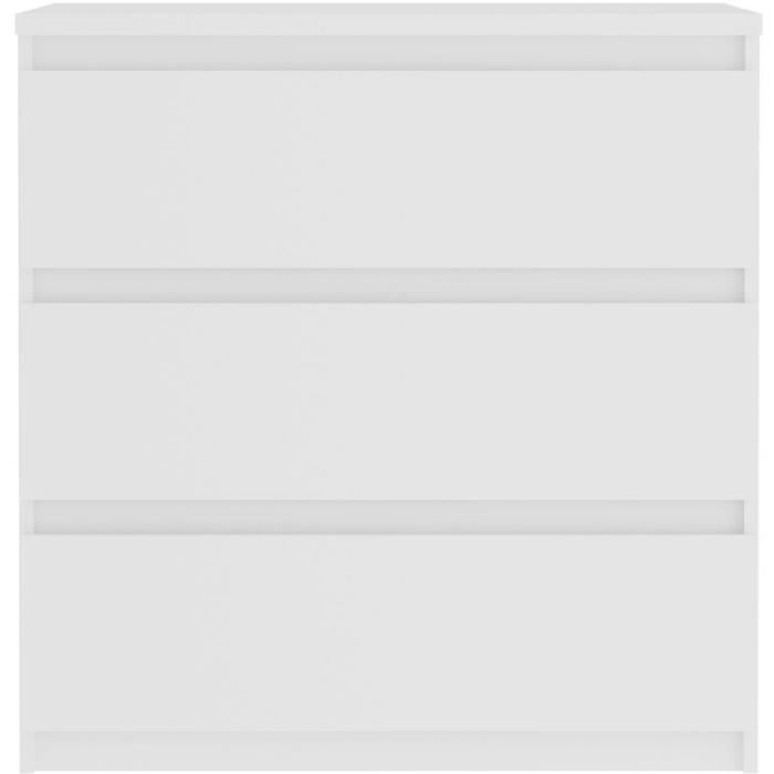 Commode CHELSEA 3 Tiroirs - Couleur blanc mat - L 77,2 x P 42 x H 79,9 cm - Photo n°3