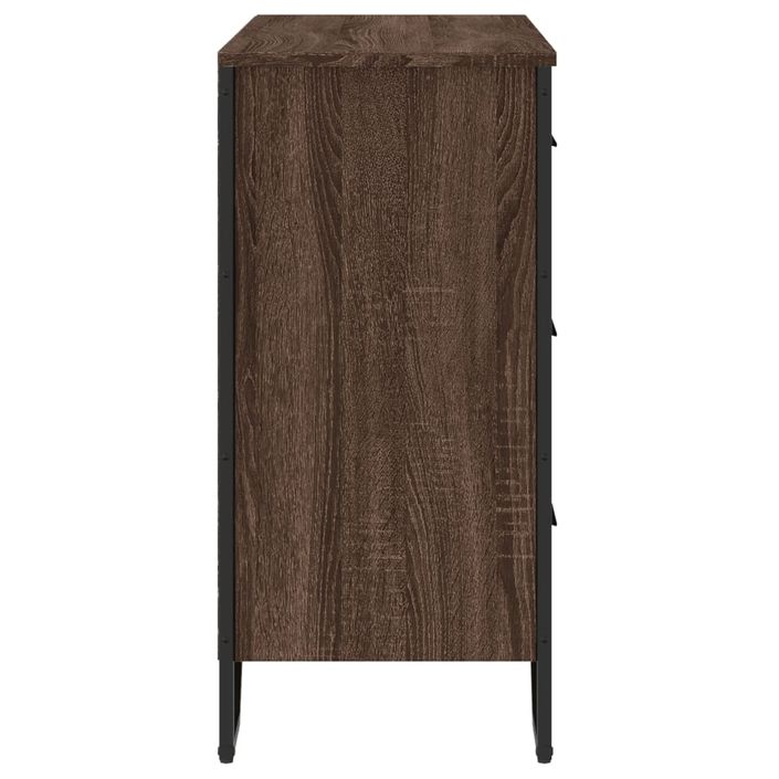 Commode chêne marron 91x35,5x74,5 cm bois d'ingénierie - Photo n°5