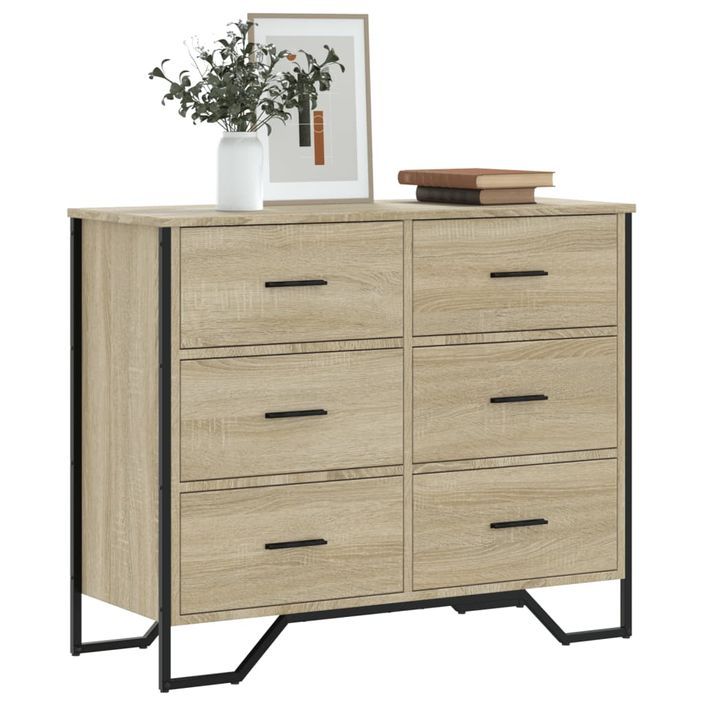 Commode chêne sonoma 91x35,5x74,5 cm bois d'ingénierie - Photo n°1