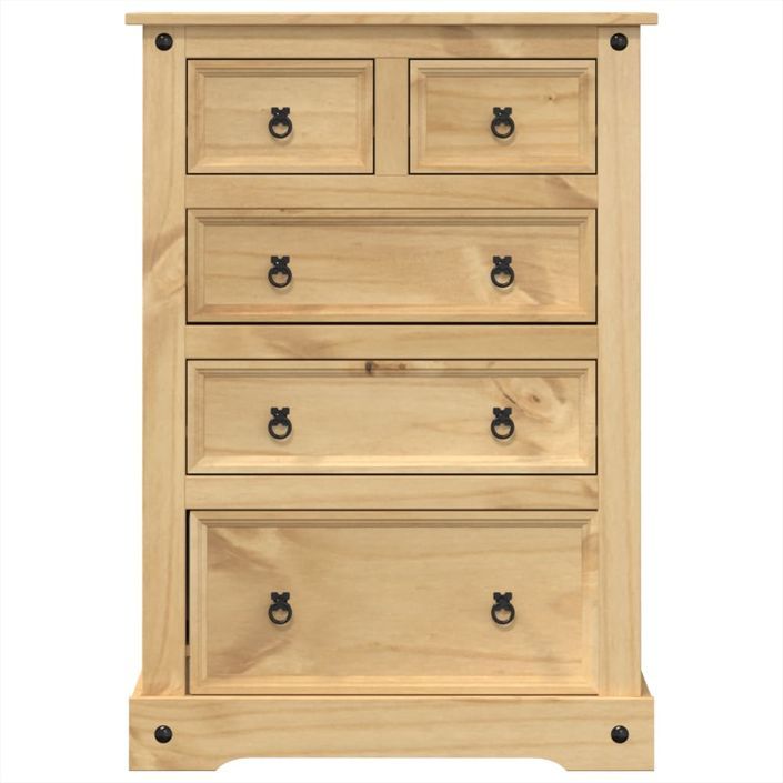 Commode Corona 80x43x114 cm bois massif de pin - Photo n°4