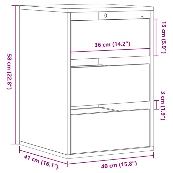 Commode d'angle blanc 40x41x58 cm bois d'ingénierie - Photo n°10