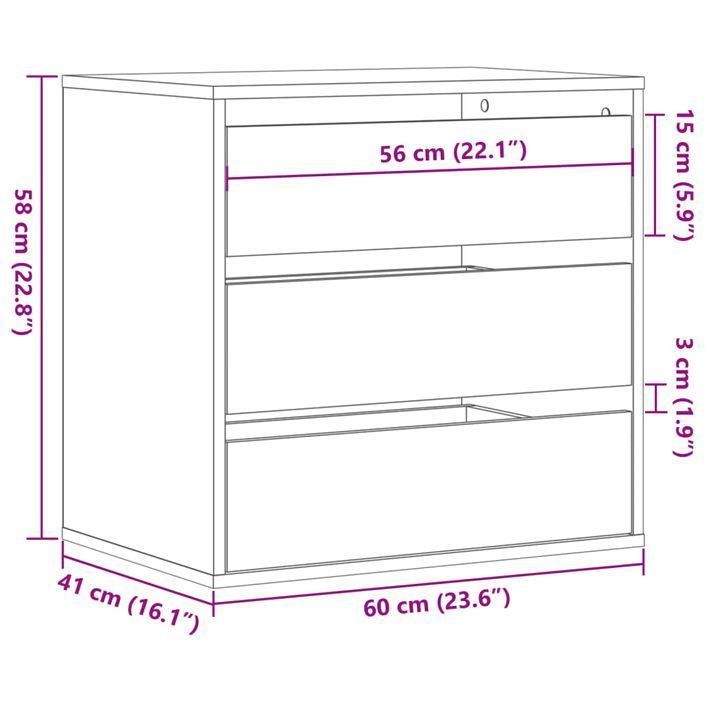 Commode d'angle blanc 60x41x58 cm bois d'ingénierie - Photo n°10