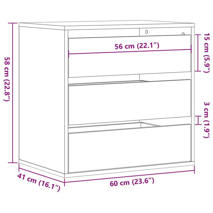 Commode d'angle noir 60x41x58 cm bois d'ingénierie - Photo n°10