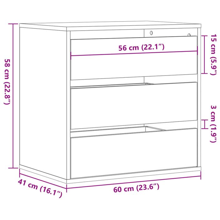 Commode d'angle vieux bois 60x41x58 cm bois d'ingénierie - Photo n°10