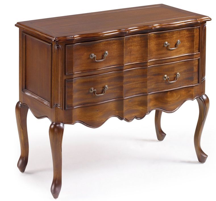 Commode en bois d'acajou 2 tiroirs Castle 90 cm - Photo n°1