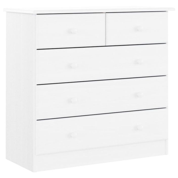 Commode en bois massif 5 tiroirs Malona 77 cm – Collection intemporelle - Photo n°1