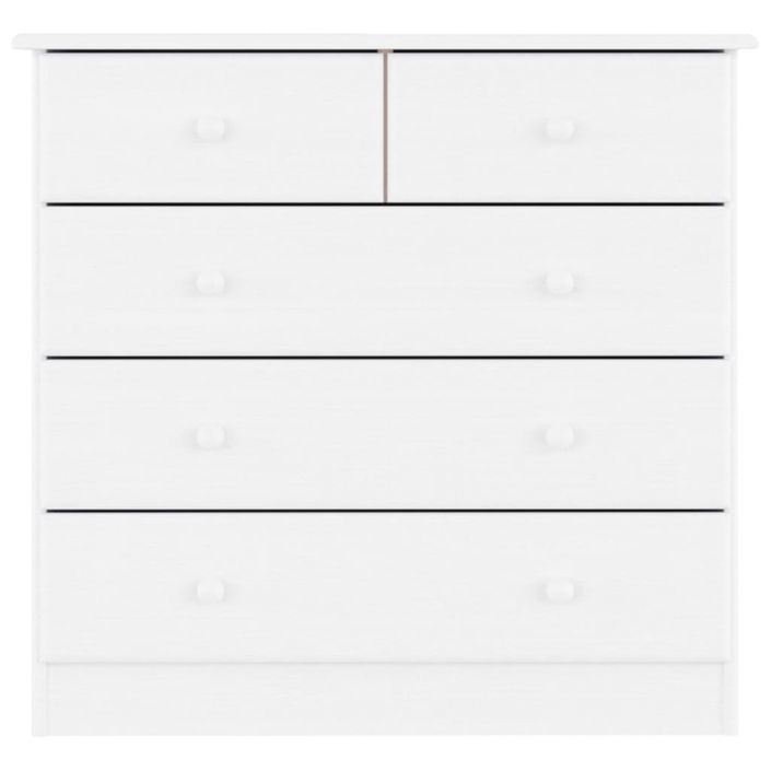 Commode en bois massif 5 tiroirs Malona 77 cm – Collection intemporelle - Photo n°4