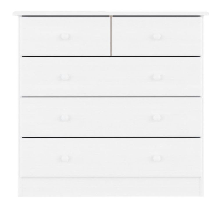 Commode en bois massif 5 tiroirs Malona 77 cm – Collection intemporelle - Photo n°9