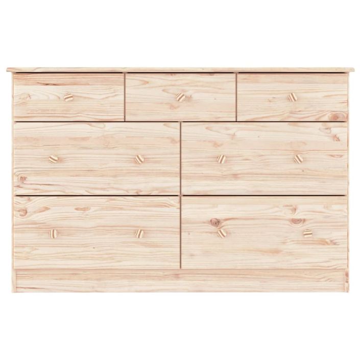 Commode en bois massif 7 tiroirs Malona 112 cm – Style intemporel et pratique - Photo n°4