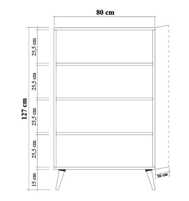 Commode haute 2 portes en bois clair Kiza 733 - Photo n°6