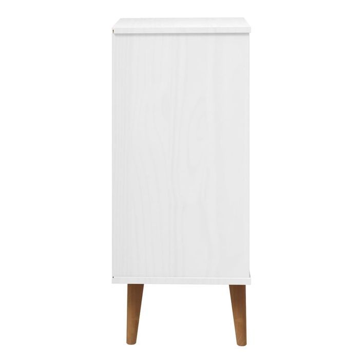 Commode MOLDE Blanc 40x35x82 cm Bois de pin massif - Photo n°6