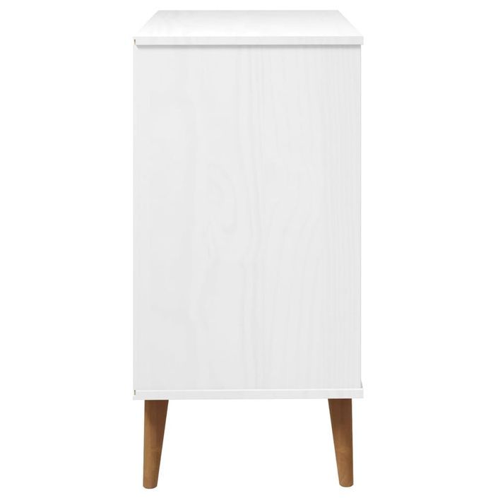 Commode MOLDE Blanc 80x40x80 cm Bois de pin massif - Photo n°6