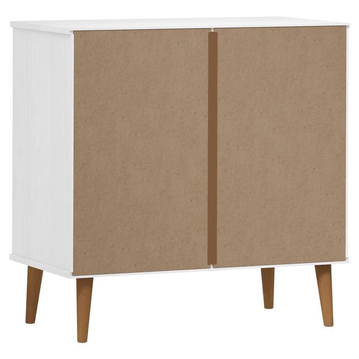 Commode MOLDE Blanc 80x40x80 cm Bois de pin massif - Photo n°7