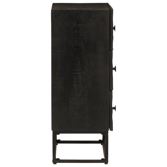 Commode noir 55x30x76 cm bois massif de manguier et fer - Photo n°4