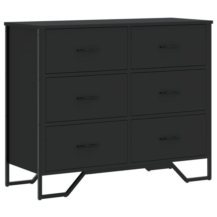 Commode noir 91x35,5x74,5 cm bois d'ingénierie - Photo n°2