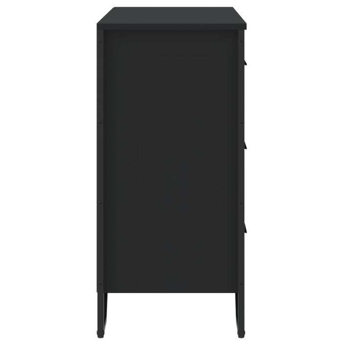 Commode noir 91x35,5x74,5 cm bois d'ingénierie - Photo n°5