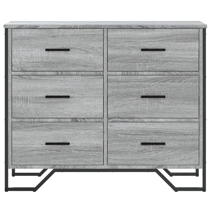 Commode sonoma gris 91x35,5x74,5 cm bois d'ingénierie - Photo n°4