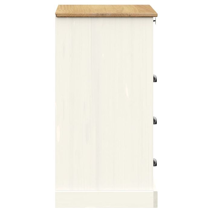 Commode VIGO blanc 80x40x76 cm bois massif de pin - Photo n°6