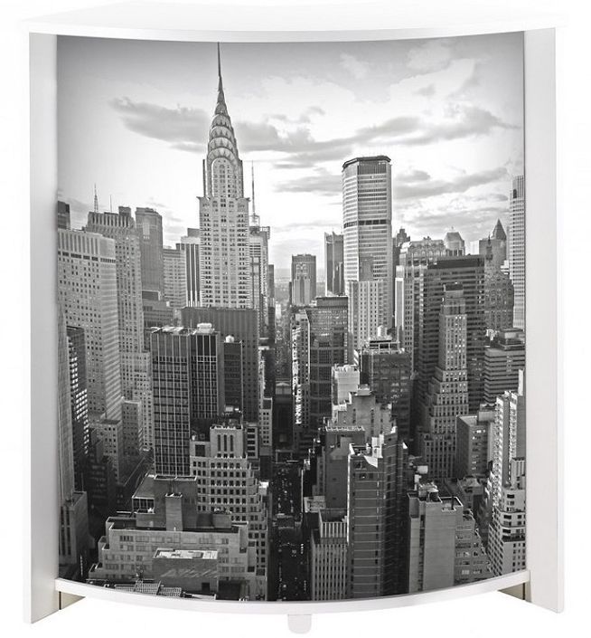Comptoir de bar blanc et imprimé New York Snack 96 cm - Photo n°1