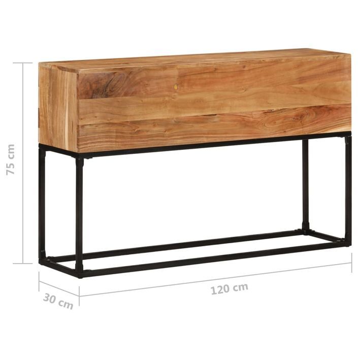 Console 120x30x75 cm Bois d'acacia massif - Photo n°7