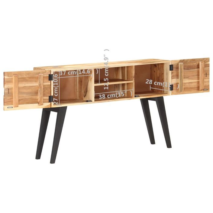 Console 120x30x75 cm Bois d'acacia solide - Photo n°9