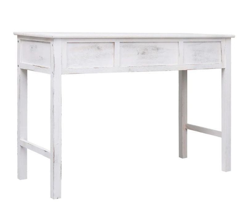 Console 2 tiroirs 1 niche paulownia blanc Krys - Photo n°5