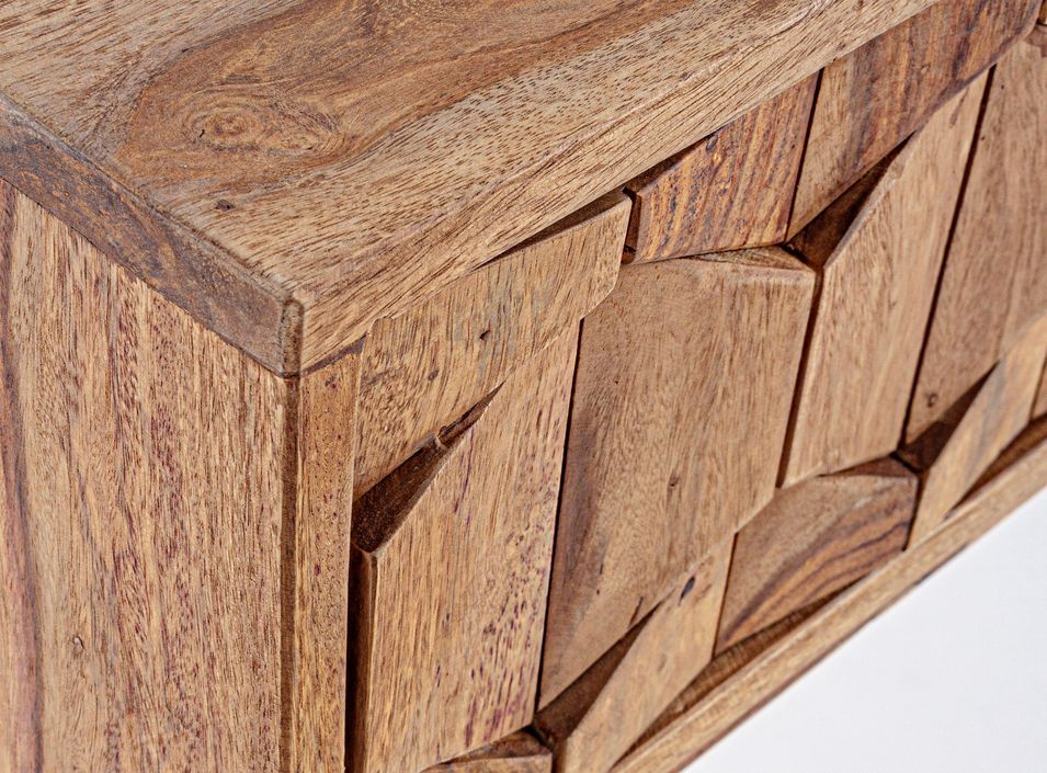 Console 2 tiroirs en bois de sheesham naturel Kany 113 cm - Photo n°4
