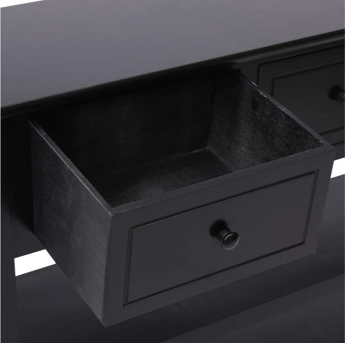 Console 3 tiroirs 2 étagères paulownia et peuplier noir Maho - Photo n°6