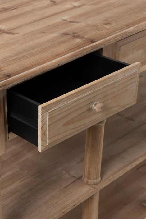 Console à tiroirs bois naturel Valentina L 131 cm - Photo n°9