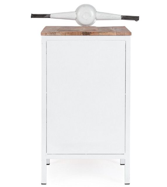 Console bar Vespa acier rouge et blanc mat avec étagere 104 cm - Photo n°4