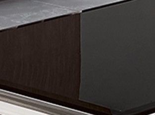 Console design métal argent et plateau verre trempé noir Arka 120 cm - Photo n°3