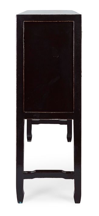 Console en bois d'orme noir 2 portes 5 tiroirs Juan 137 cm - Photo n°8