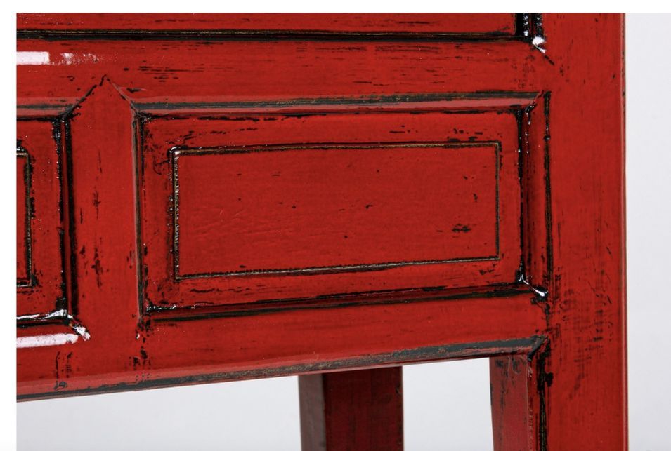 Console en bois d'orme rouge 3 tiroirs Juan 128 cm - Photo n°5