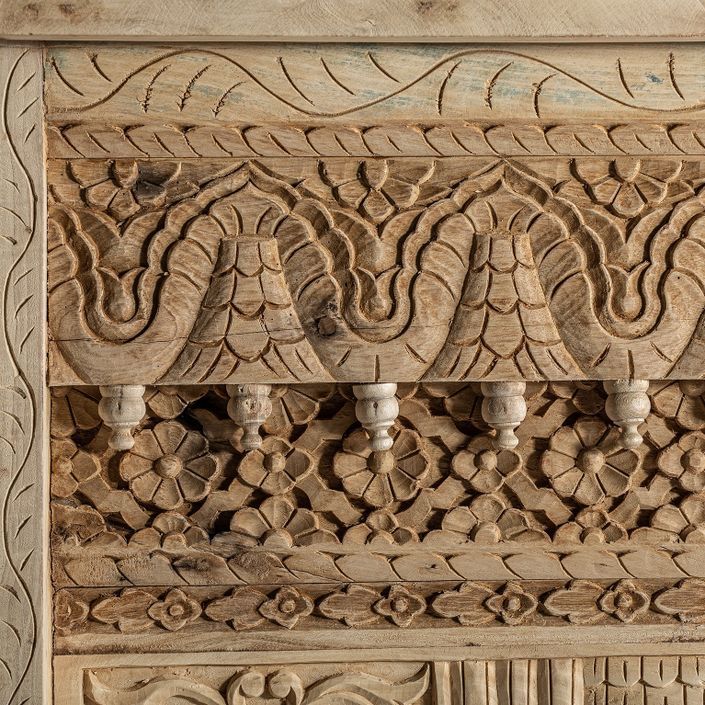 Console en bois de tech naturel sculpté Indana 153 cm - Photo n°5
