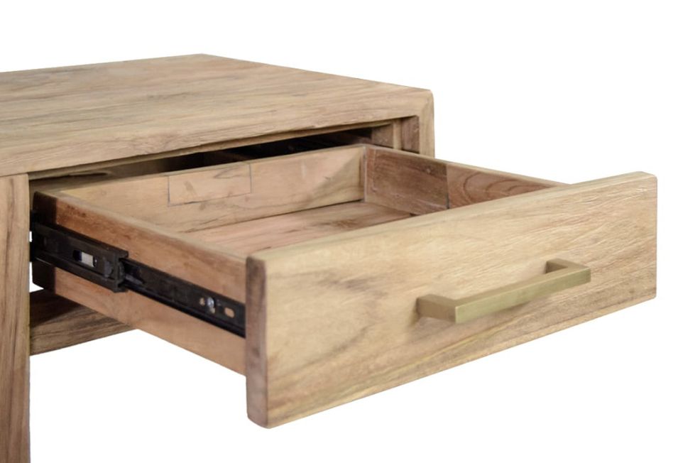 Console en bois de teck naturel 3 tiroirs Touka 130 cm - Photo n°5