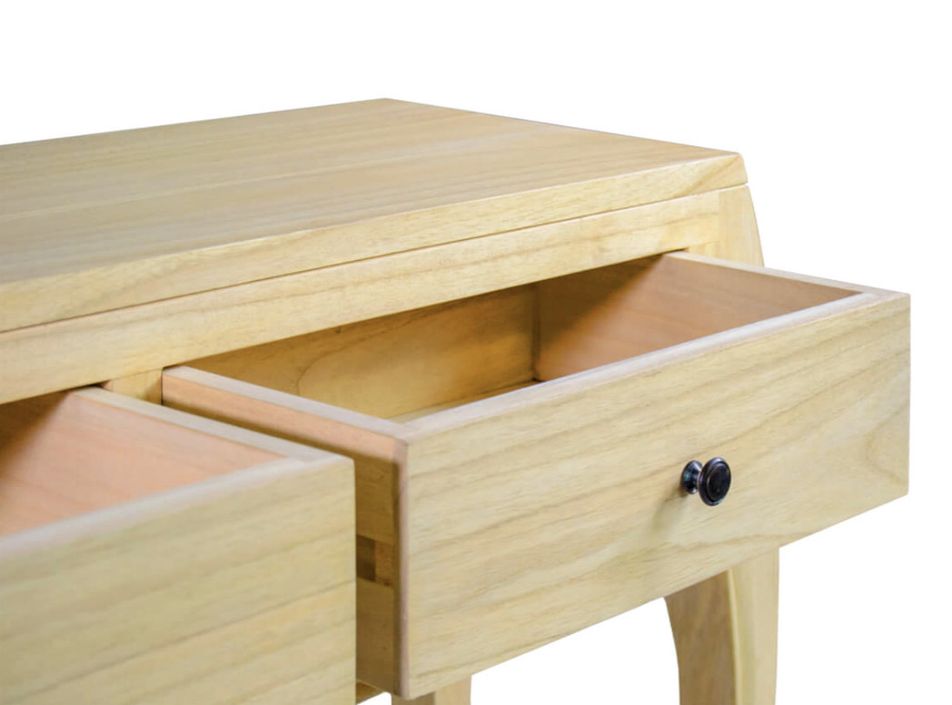 Console en bois massif naturel 2 tiroirs Kindo 105 cm - Photo n°5