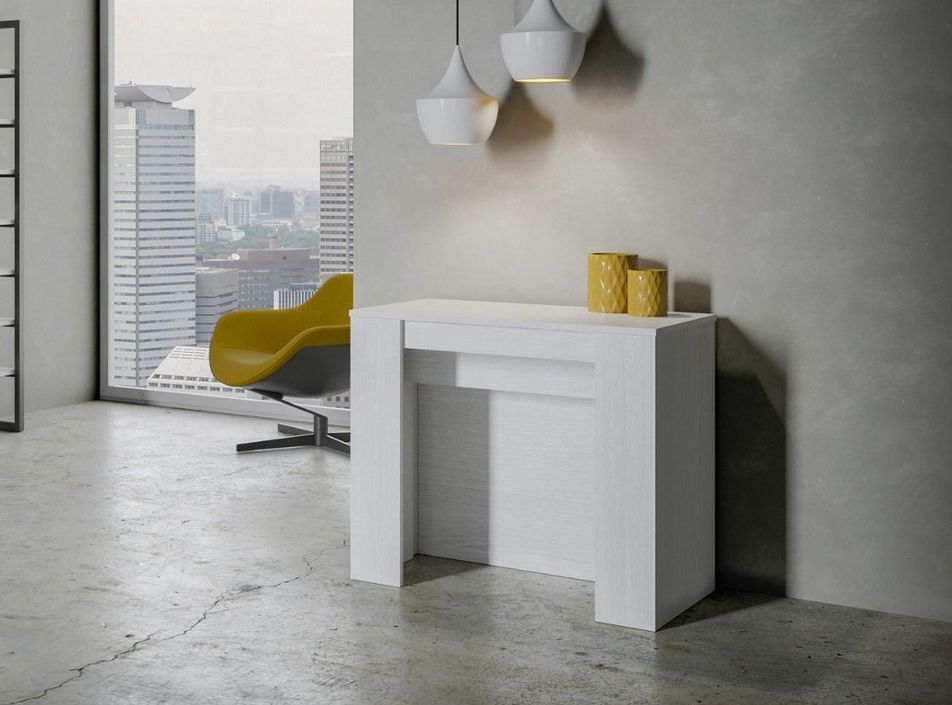 Console extensible blanche 90x48/296 cm Voary - Photo n°2