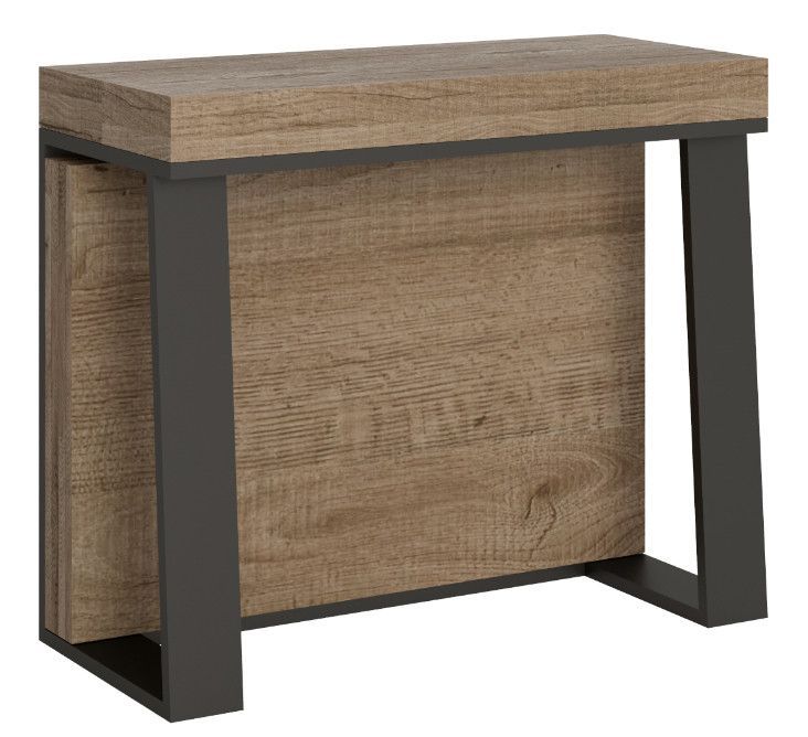 Console extensible bois et acier anthracite Ambra 90x40/288 cm - Photo n°5