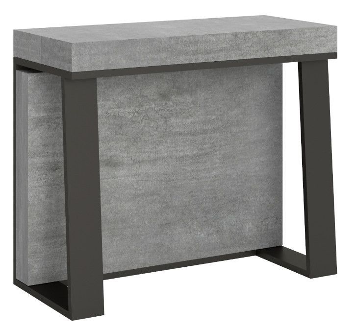 Console extensible bois et acier anthracite Ambra 90x40/288 cm - Photo n°1