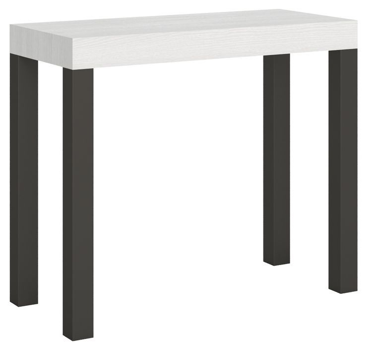 Console extensible bois et acier anthracite Elvira - Photo n°1