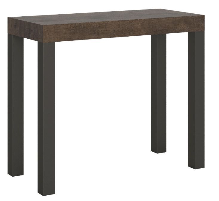 Console extensible bois et acier anthracite Elvira - Photo n°8