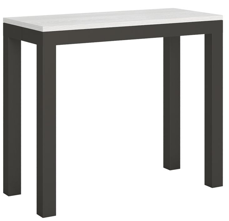 Console extensible bois et acier anthracite Monteros - Photo n°1