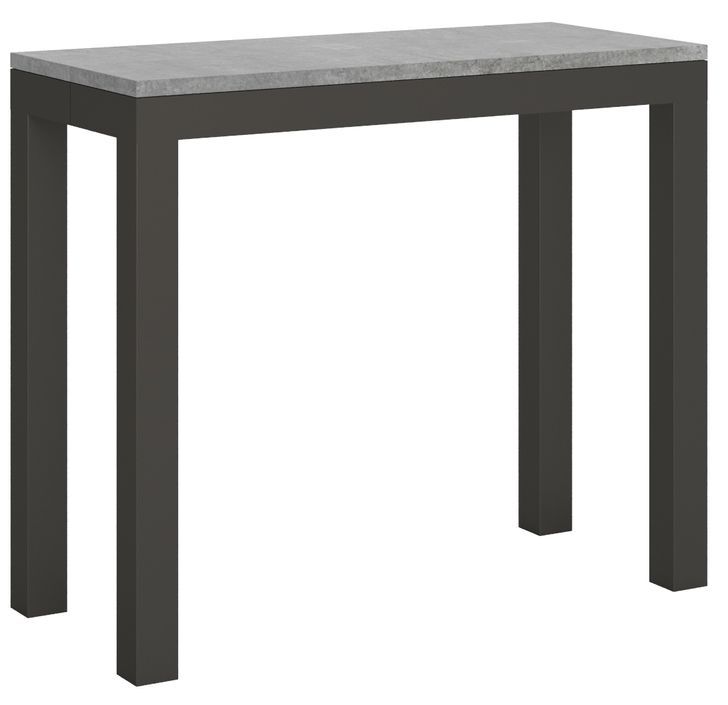 Console extensible bois et acier anthracite Monteros - Photo n°1