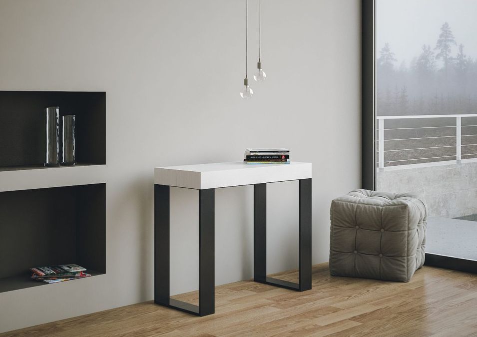 Console extensible bois et acier Tiroz - Photo n°3