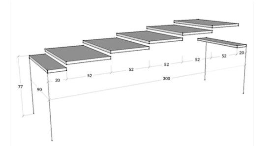 Console extensible bois foncé 14 personnes et pieds métal anthracite 40 à 300 cm Fonja - Photo n°4