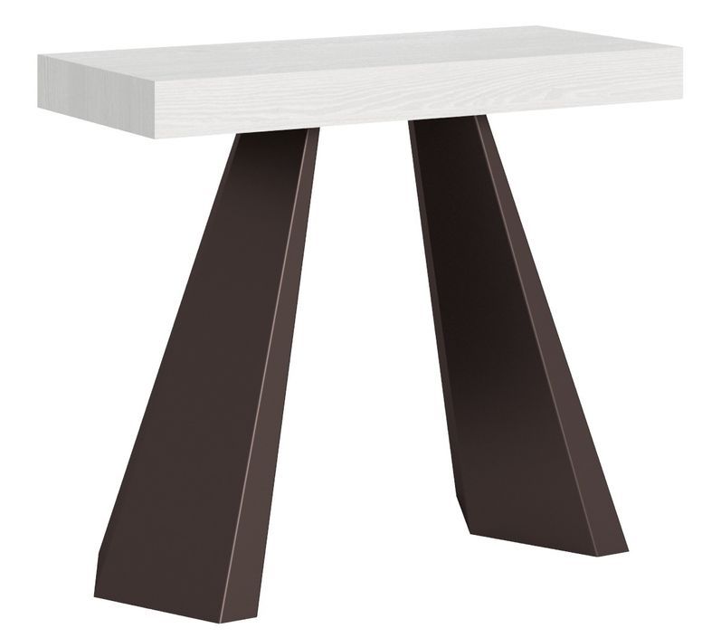 Console extensible design bois et acier marron Diva - Photo n°1