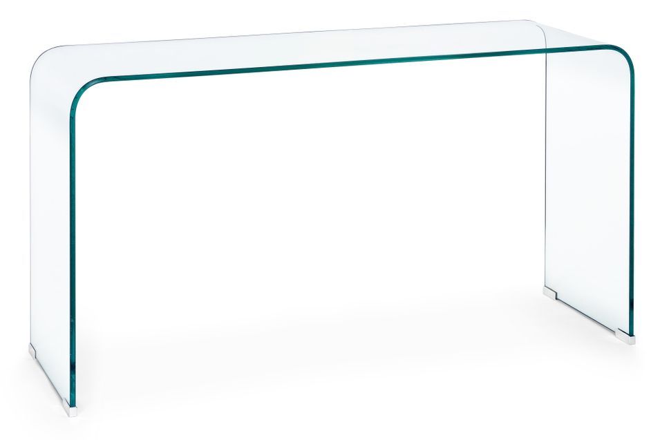 Console rectangle en verre transparent Iris L 125 cm - Photo n°1