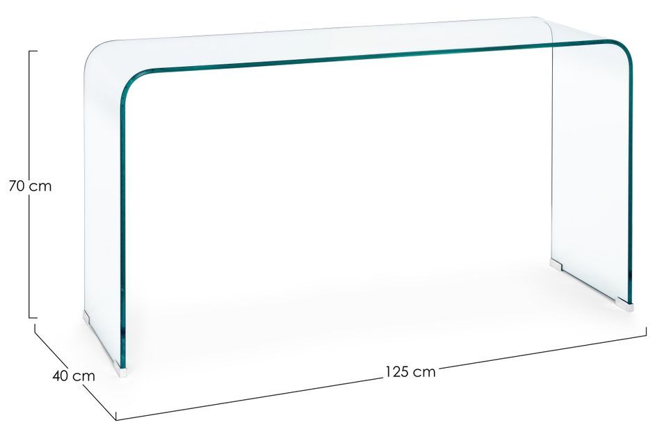 Console rectangle en verre transparent Iris L 125 cm - Photo n°3