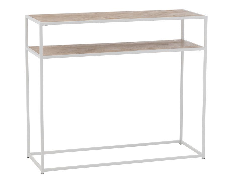 Console zigzag en bois naturel blanc Rocky L 100 cm - Photo n°1